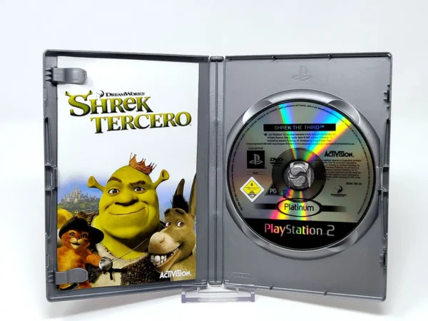 Interior del juego Shrek Tercero (ESP) (Platinum) para PlayStation 2 con disco y manual