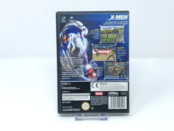 Parte trasera de X-Men: Next Dimension (ESP) para Nintendo GameCube, edición PAL España