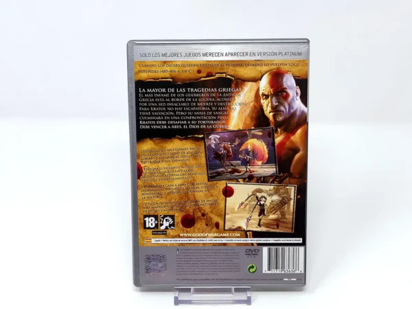 Parte trasera de God of War (ESP) (Platinum) para PlayStation 2, edición PAL España