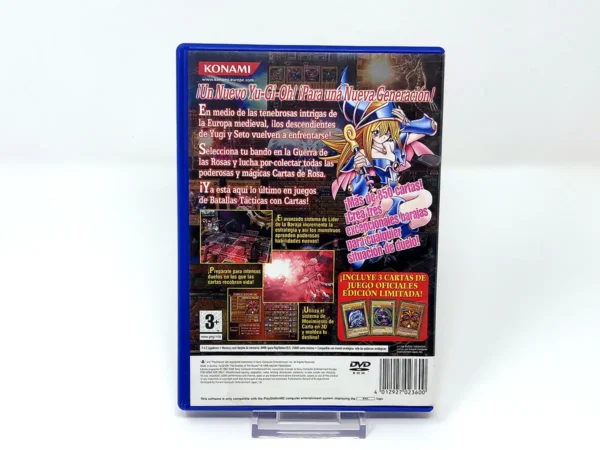 Parte trasera de Yu-Gi-Oh! The Duelists of the Roses (ESP) para PlayStation 2, edición PAL España