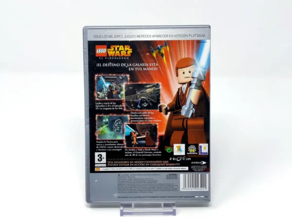 Parte trasera de LEGO Star Wars: El Videojuego (ESP) (Platinum) para PlayStation 2, edición PAL España
