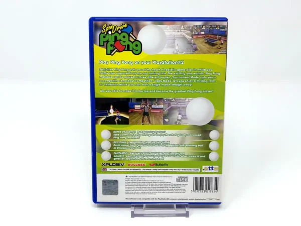 Parte trasera de SpinDrive Ping Pong (UK) para PlayStation 2, edición PAL UK
