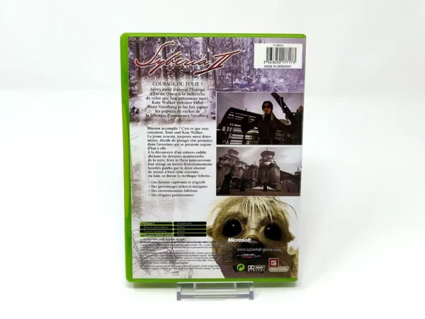 Parte trasera de Syberia II (FRA) para XBOX, edición PAL Francia