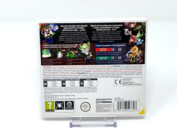 Parte trasera de Luigi's Mansion 2 (ESP) para Nintendo 3DS, edición PAL España