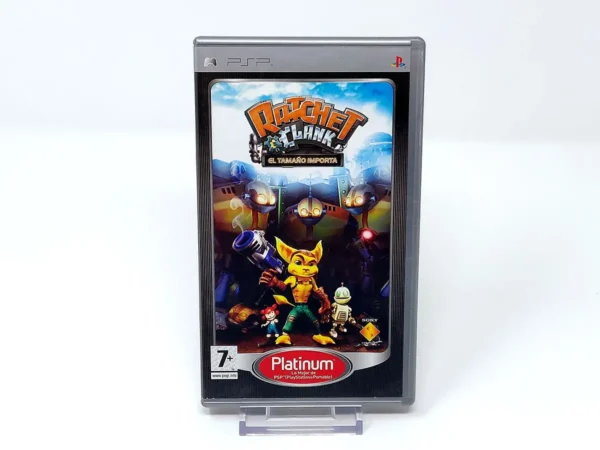 Portada de Ratchet & Clank: El Tamaño Importa (ESP) (Platinum) para PSP, edición PAL España, de segunda mano