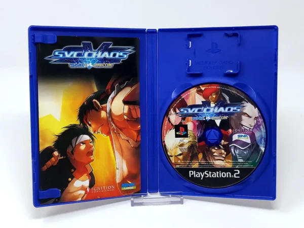 Interior del juego SNK vs. Capcom: SVC Chaos (ESP) para PlayStation 2 con disco y manual