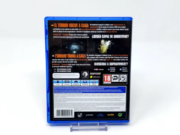 Parte trasera de Resident Evil 7: Biohazard (ESP) para PlayStation 4, edición PAL España