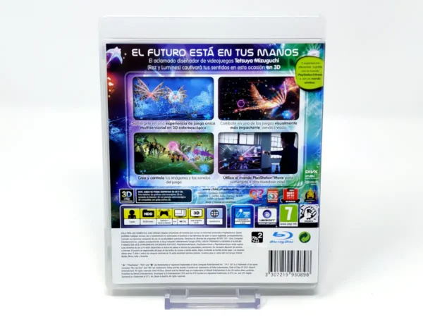Parte trasera de Child of Eden (ESP) para PlayStation 3, edición PAL España