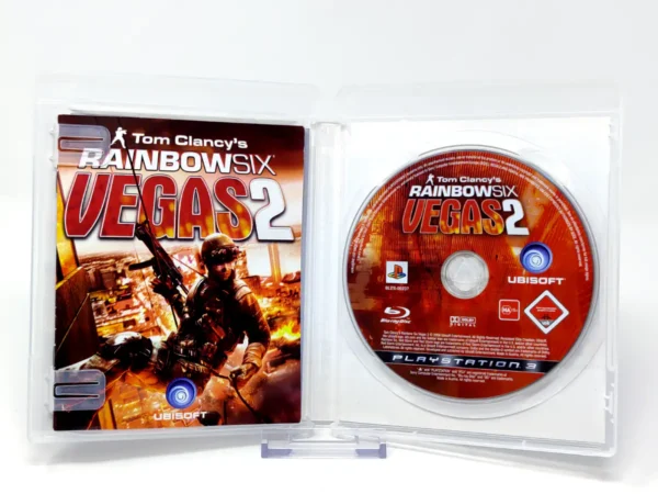 Interior del juego Tom Clancy's Rainbow Six: Vegas 2 (ESP) para PlayStation 3 con disco y manual