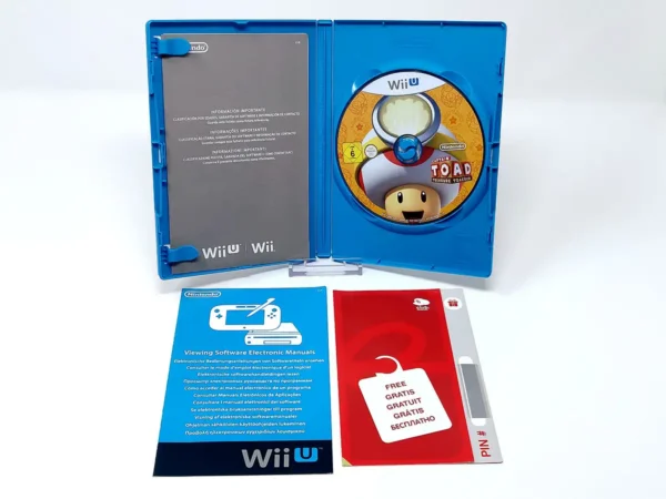 Interior del juego Captain Toad: Treasure Tracker (ESP) para Nintendo Wii U con disco y manual
