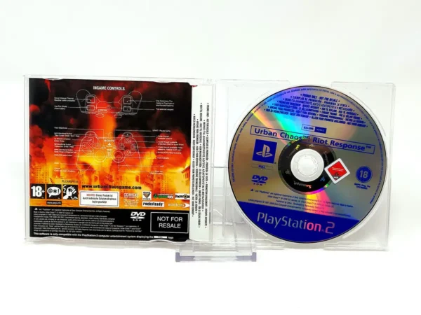 Parte trasera de Urban Chaos: Riot Response (UK) (Promo) para PlayStation 2, edición PAL UK
