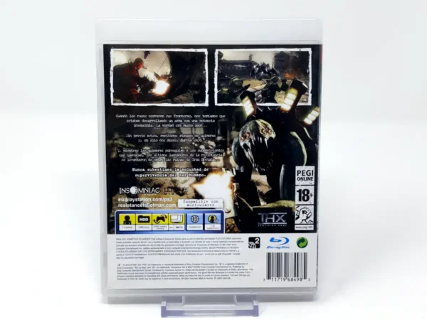 Parte trasera de Resistance: Fall of Man (ESP) (Rebajado) (v1) para PlayStation 3, edición PAL España