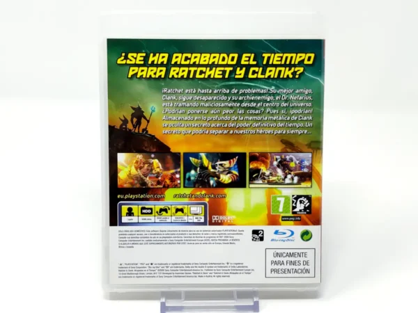 Parte trasera de Ratchet & Clank: Atrapados en el Tiempo (ESP) (Promo) para PlayStation 3, edición PAL España