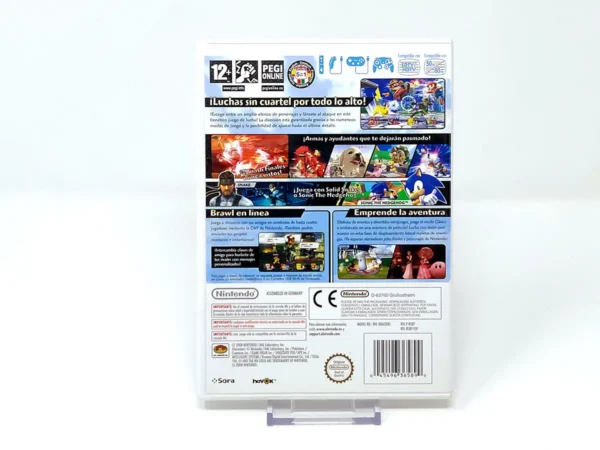 Parte trasera de Super Smash Bros. Brawl (ESP) para Nintendo Wii, edición PAL España