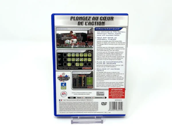Parte trasera de LFP Manager 2004 (FRA) para PlayStation 2, edición PAL Francia