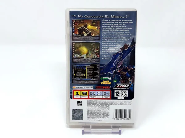 Parte trasera de Warhammer 40,000: Squad Command (ESP) para PSP, edición PAL España