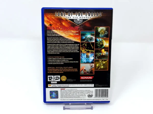 Parte trasera de Zone of the Enders: The 2nd Runner (ESP) para PlayStation 2, edición PAL España