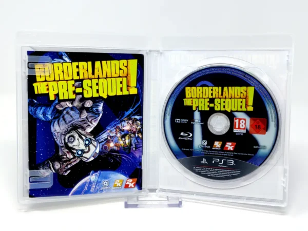 Interior del juego Borderlands: The Pre-Sequel! (ESP) para PlayStation 3 con disco y manual