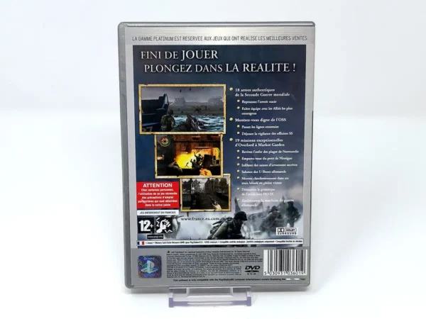 Parte trasera de Medal of Honor: En Première Ligne (FRA) (Platinum) para PlayStation 2, edición PAL Francia