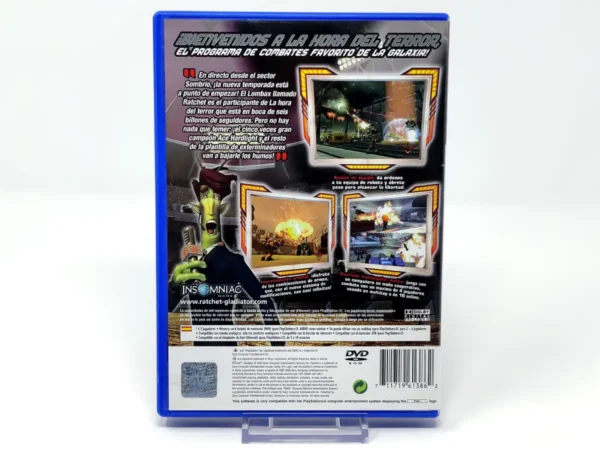 Parte trasera de Ratchet: Gladiator (ESP) para PlayStation 2, edición PAL España