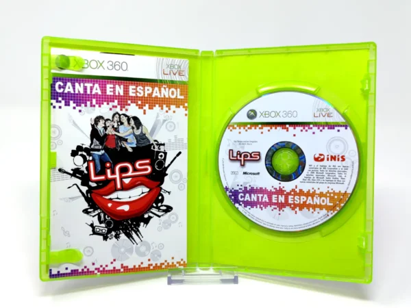 Interior del juego Lips: Canta en Español (ESP) para XBOX 360 con disco y manual