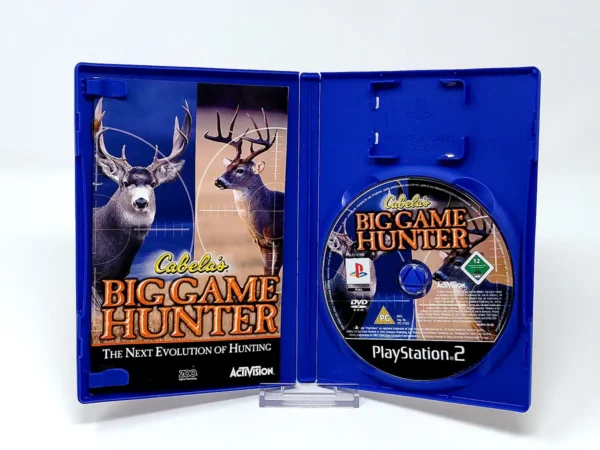 Interior del juego Cabela's Big Game Hunter (UK) para PlayStation 2 con disco y manual