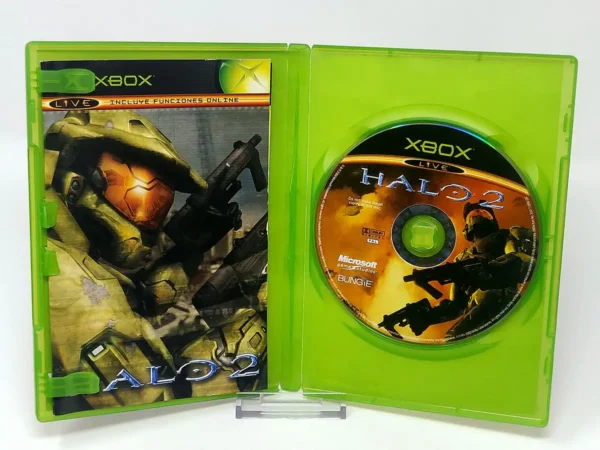 Interior del juego Halo 2 (ESP) para XBOX con disco y manual
