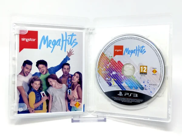 Interior del juego SingStar MegaHits (ESP) (v1) para PlayStation 3 con disco y manual