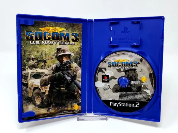 Interior del juego SOCOM 3: U.S. Navy SEALs (ESP) para PlayStation 2 con disco y manual