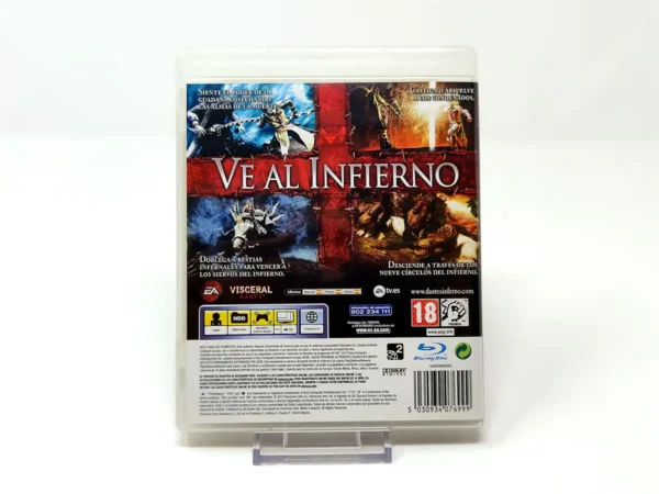 Parte trasera de Dante's Inferno (ESP) para PlayStation 3, edición PAL España