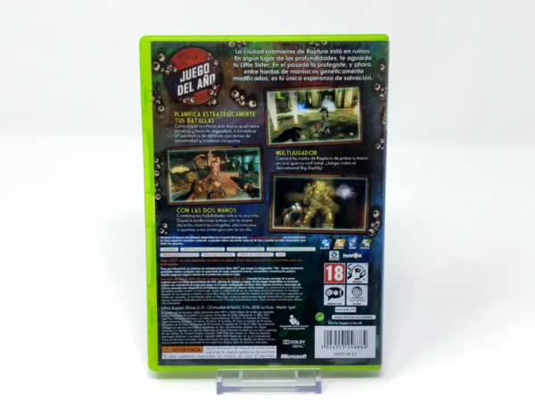 Parte trasera de BioShock 2 (ESP) para XBOX 360, edición PAL España