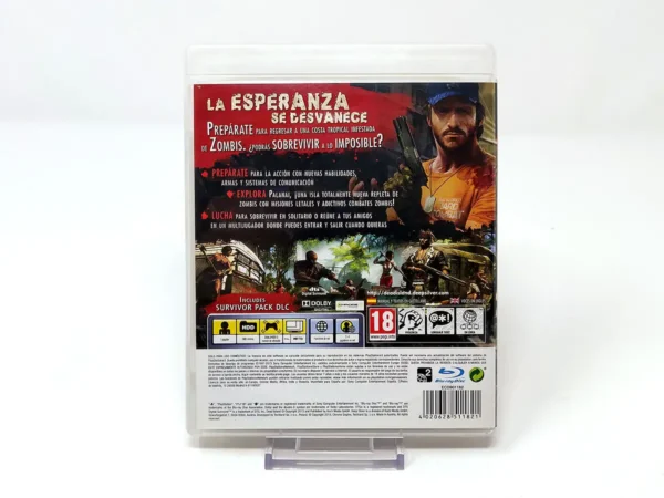 Parte trasera de Dead Island: Riptide (ESP) para PlayStation 3, edición PAL España