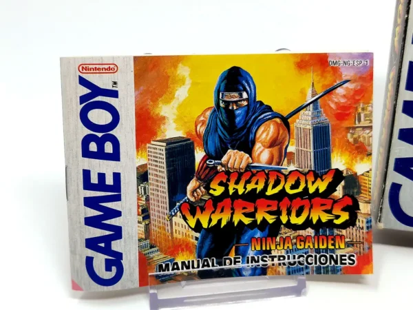Lateral de la caja de Shadow Warriors (ESP) para Nintendo Game Boy