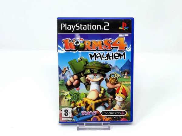 Portada de Worms 4: Mayhem (FRA) (v2) para PlayStation 2, edición PAL Francia, de segunda mano