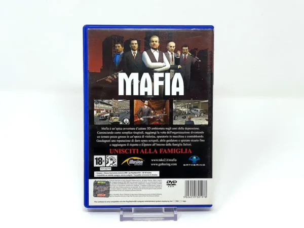 Parte trasera de Mafia (ITA) para PlayStation 2, edición PAL Italia