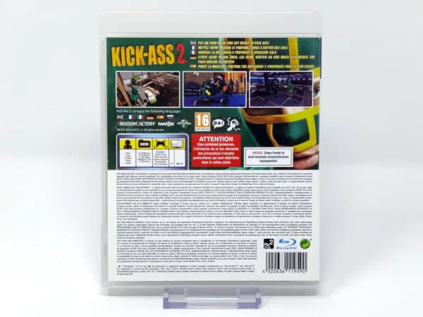 Parte trasera de Kick-Ass 2 (ESP) para PlayStation 3, edición PAL España