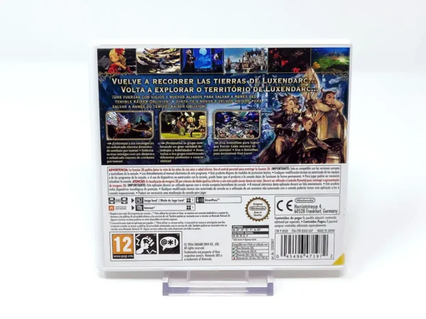 Parte trasera de Bravely Second: End Layer (ESP) para Nintendo 3DS, edición PAL España