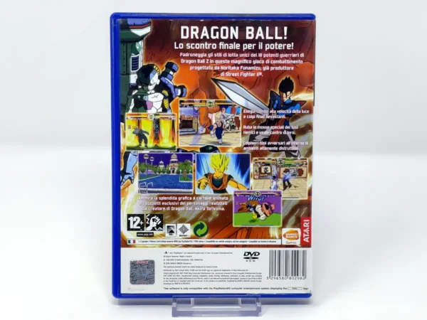 Parte trasera de Super Dragon Ball Z (ITA) para PlayStation 2, edición PAL Italia