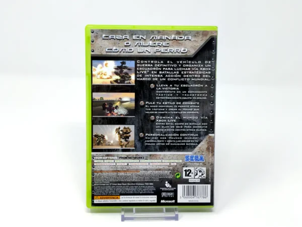 Parte trasera de Chromehounds (ESP) para XBOX 360, edición PAL España