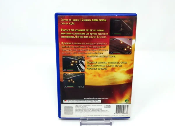 Parte trasera de Space Rebellion (POR) para PlayStation 2, edición PAL Portugal