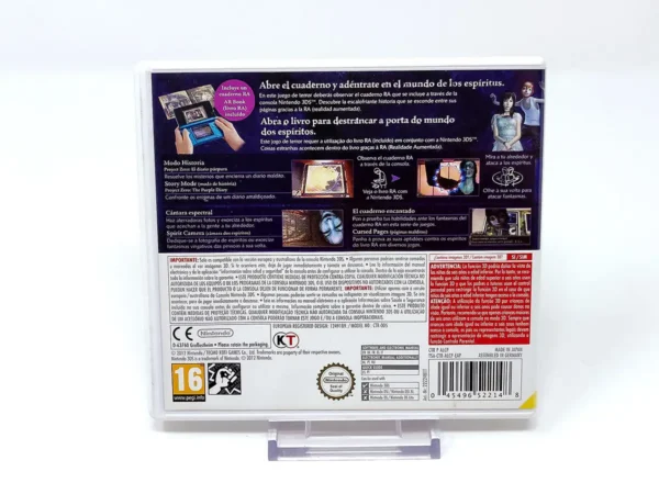 Parte trasera de Spirit Camera: La Memoria Maldita (ESP) para Nintendo 3DS, edición PAL España