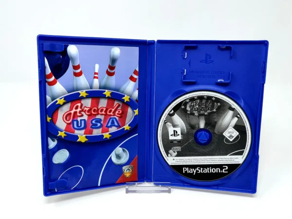 Interior del juego Arcade USA (POR) para PlayStation 2 con disco y manual