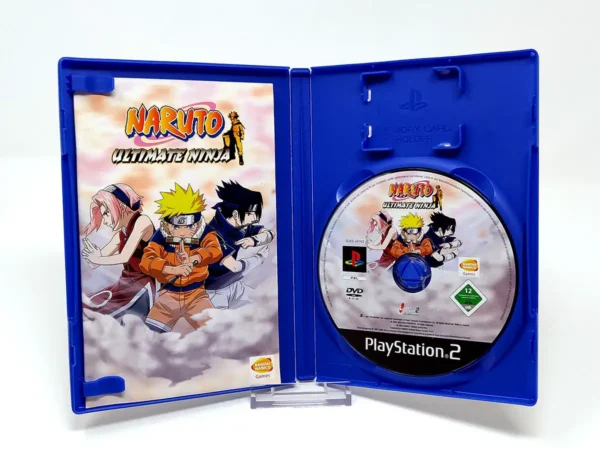 Interior del juego Naruto: Ultimate Ninja (UK) para PlayStation 2 con disco y manual