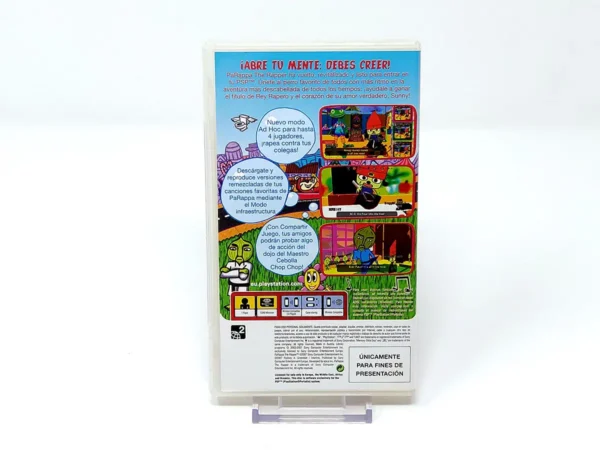 Parte trasera de PaRappa the Rapper (ESP) (Promo) para PSP, edición PAL España