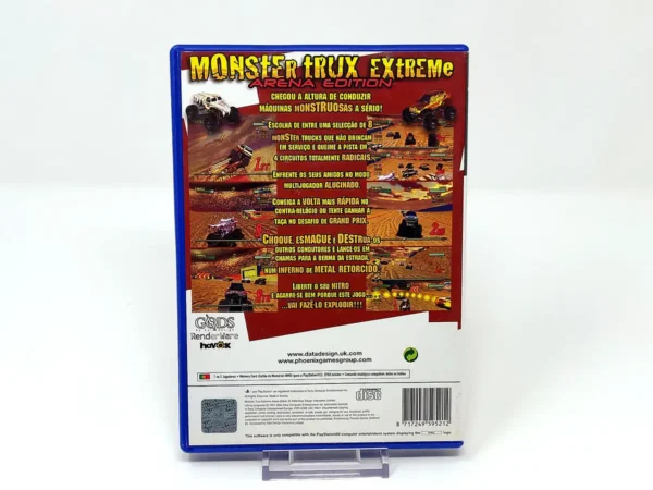 Parte trasera de Monster Trux Extreme: Arena Edition (POR) para PlayStation 2, edición PAL Portugal