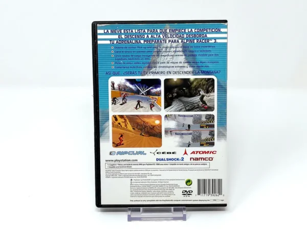 Parte trasera de Alpine Racer 3 (ESP) para PlayStation 2, edición PAL España