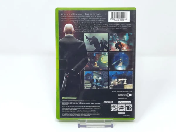 Parte trasera de Hitman: Contracts (UK) para XBOX, edición PAL UK