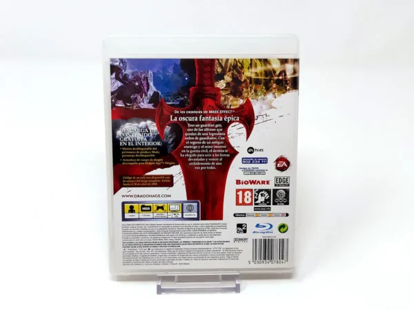 Parte trasera de Dragon Age: Origins (ESP) para PlayStation 3, edición PAL España