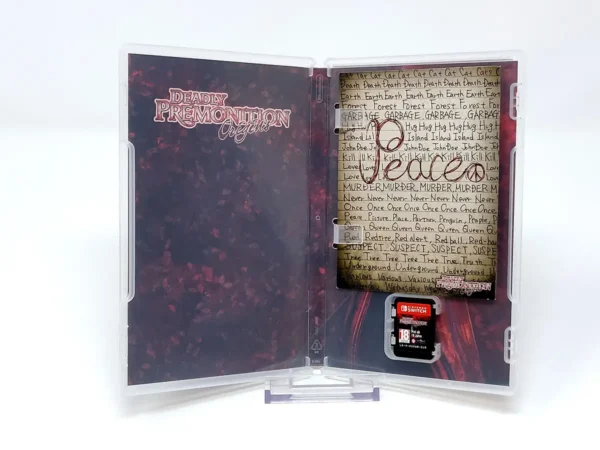 Interior del juego Deadly Premonition Origins (ESP) para Nintendo Switch con disco y manual