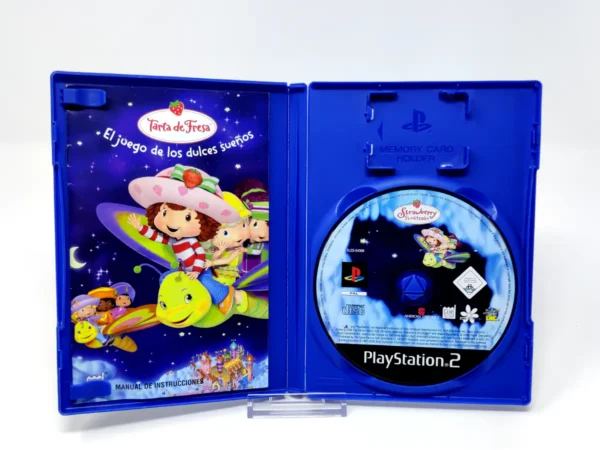 Interior del juego Tarta de Fresa: El Juego de los Dulces Sueños (ESP) para PlayStation 2 con disco y manual